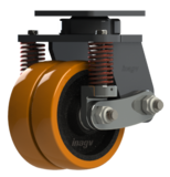 【inagv】KDT40S弹簧减震重载双轮万向轮/400-800kg/AGV专用/叉车轮